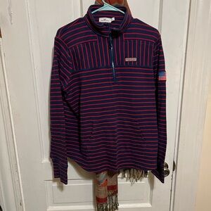Vineyard vines Martha’s Vineyard USA 1/4 zip embroidered flag on arm size large